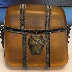 MAYA EVANGELISTA Amber Resin Evening Bag NWOT